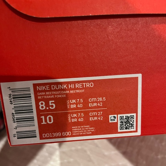 Nike Dunk Hi Retro Men’s 8.5 - Picture 5 of 7